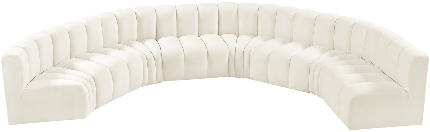Arc - Velvet 8 Piece U-Shaped Modular Sofa