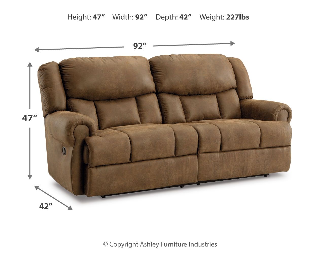 Boothbay - Sofá reclinable de 2 plazas