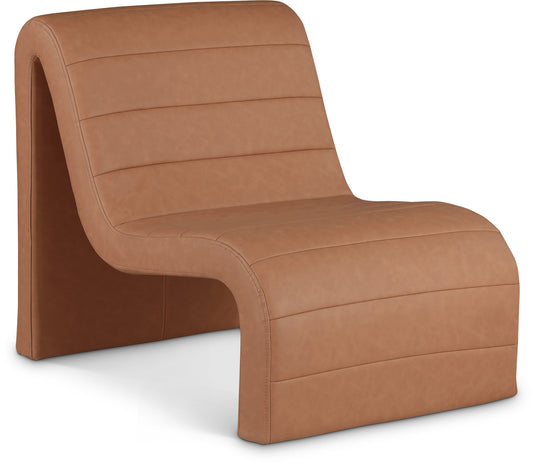 Ivy - Faux Leather Accent Chair - Cognac