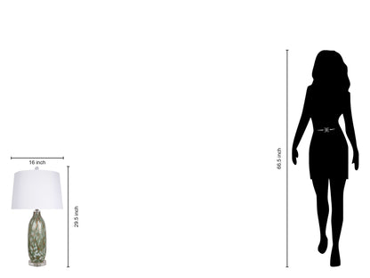 "Verdant Glow" Art Glass Table Lamp (Set of 2) - Green Art Glass