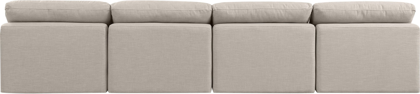 Indulge - Linen 4 Seat Modular Armless Sofa