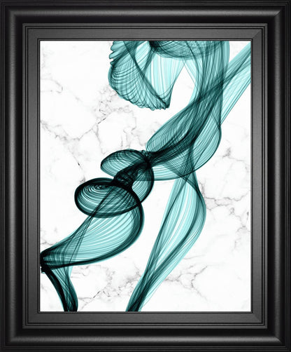 22x26 Teal Ribbons II By Irena Orlov - Light Blue