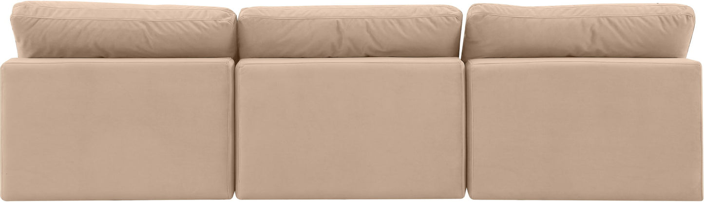 Comfy - Velvet Modular Armless Sofa 3 Seats