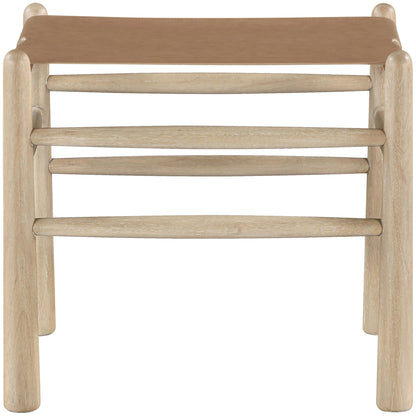Santos - Faux Leather Upholstered Bench - Natural Frame