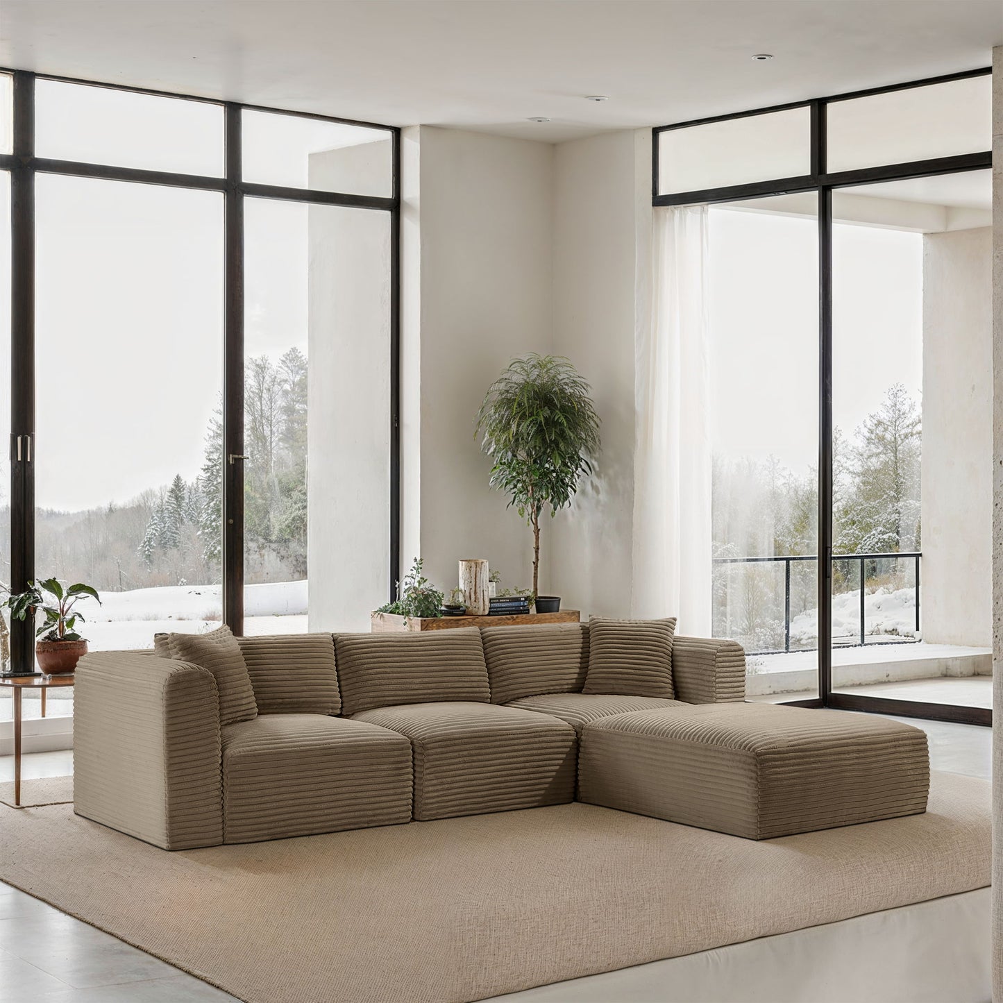 Shaggy - Fabric 4 Piece Modular Sectional