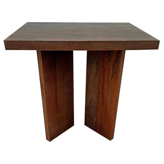 Andando - Mesa auxiliar rectangular de madera maciza - Mango Marrón