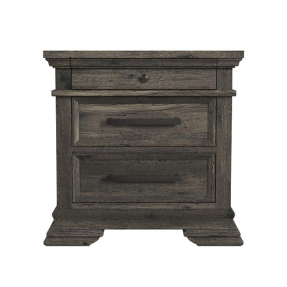 Park Ridge - 3-Drawer Nightstand - Charcoal