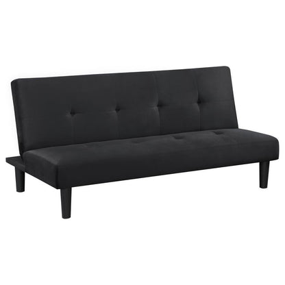 Stanford - Sofá cama convertible capitoné tapizado multiusos - Negro