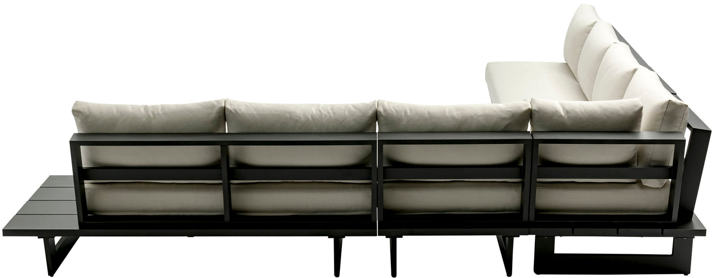 Maldives - 5 Piece Water Resistant Outdoor Patio Modular Sectional With Gray Base