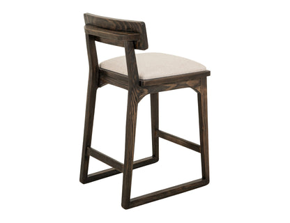 Balam - 30" Upholstered Barstool (Set of 2) - Dark Brown / Beige