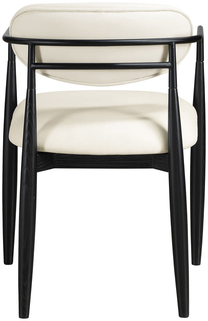 Riccio - Faux Leather Dining Arm Chair (Set of 2) - Black Frame