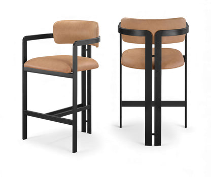 Aurum - Vegan Leather Upholstered Counter Stool With Graphite Black Base