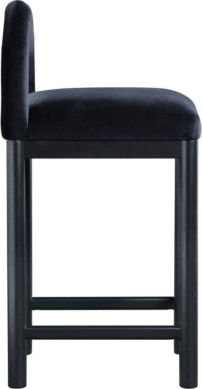 Conrad - Velvet Counter Stool With Black Legs
