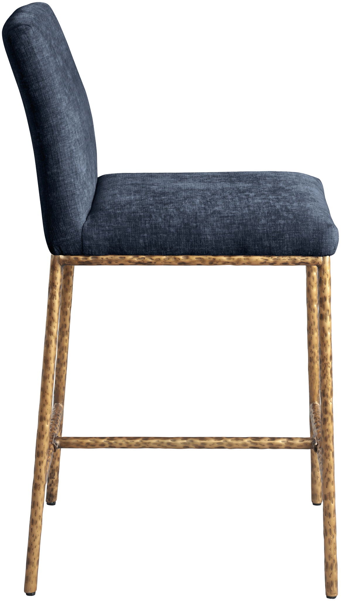 Reeves - Chenille Fabric Upholstered Counter Stool (Set of 2) - Gold Base