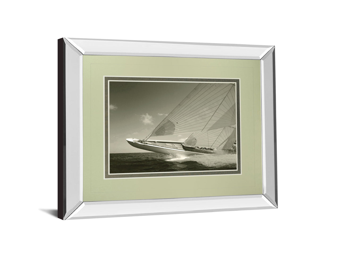 Sea Spray Il By Michael Kahn - Mirror Framed Print Wall Art - Gray