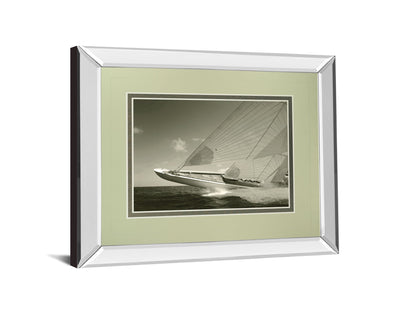 Sea Spray Il By Michael Kahn - Mirror Framed Print Wall Art - Gray