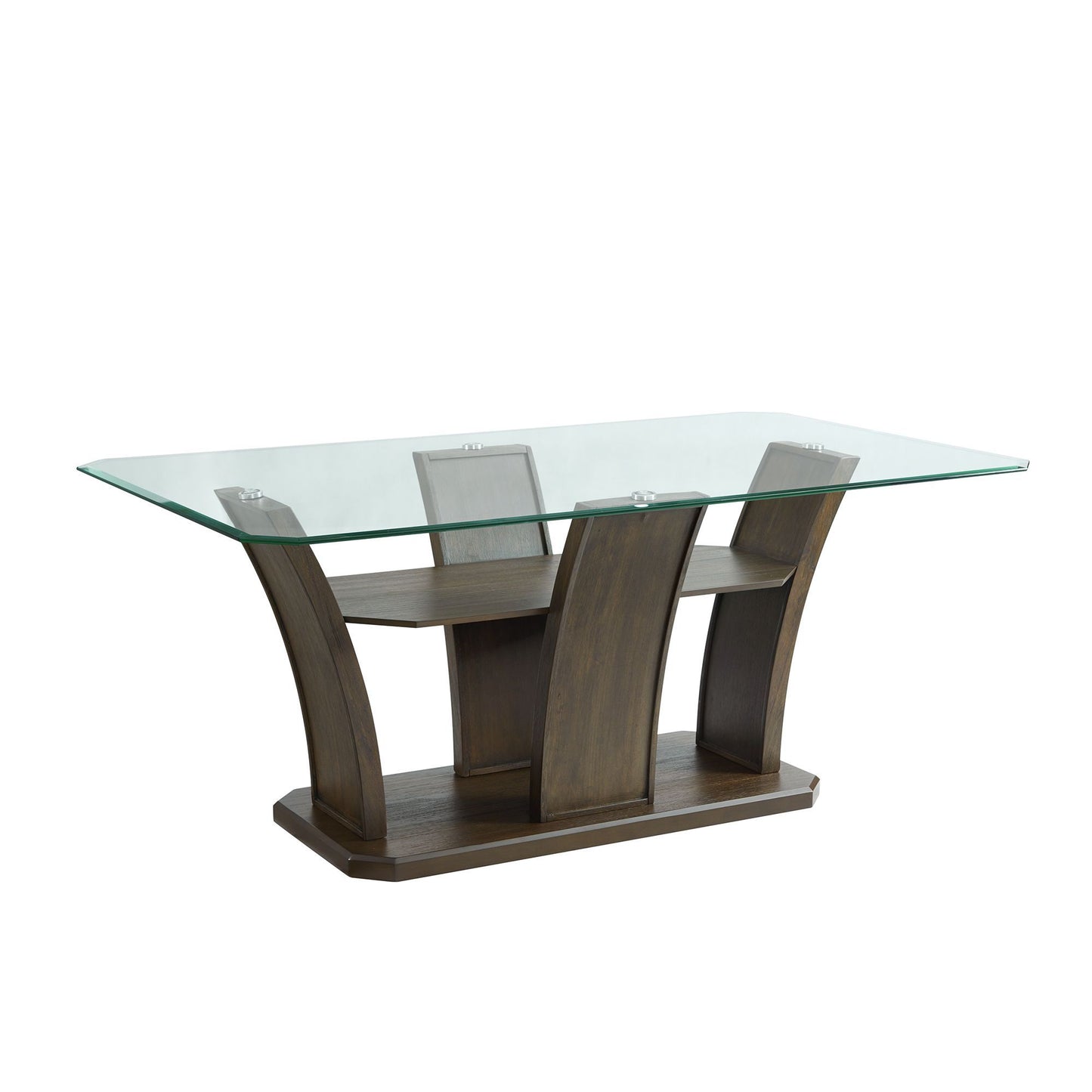 Dapper - Juego de comedor rectangular de altura estándar de 5 piezas, mesa y cuatro sillas - Nogal