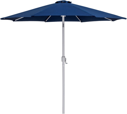 Fiji - Aluminum Patio Umbrella With Round Teak And White Base