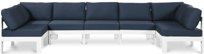 Nizuc - Outdoor Patio 7 Piece Modular Sectional With White Frame