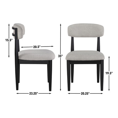 Magnolia - Upholstered Side Chair (Set of 2) - Black / Gray