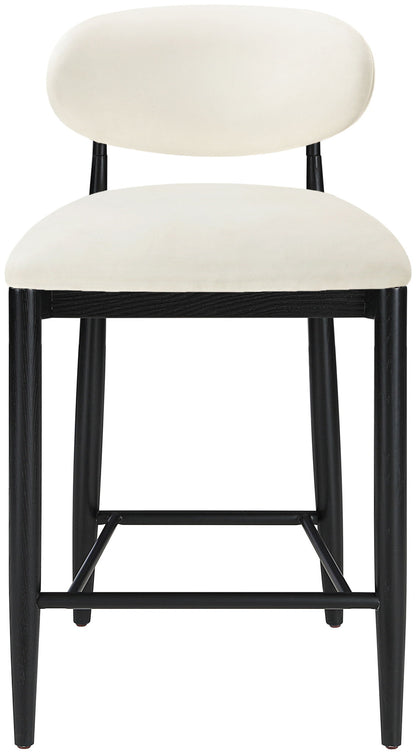 Riccio - Faux Leather Stool - Black Frame
