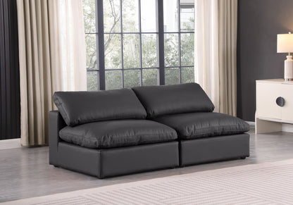 Comfy - Faux Leather Modular Armless Sofa 2 Seats
