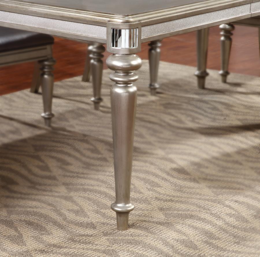 Bling Game - Extension Dining Table - Metallic Platinum