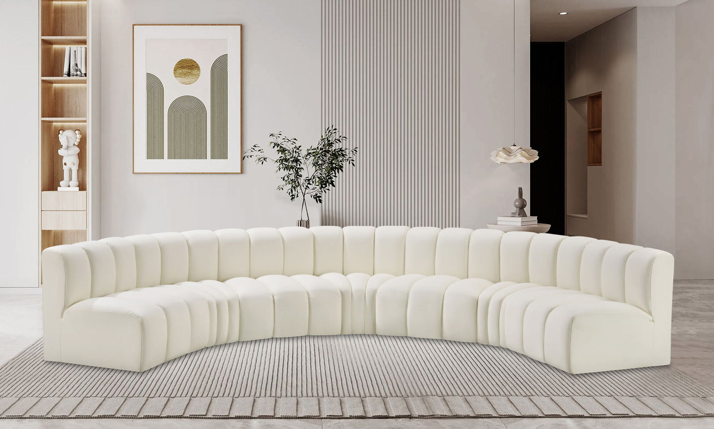 Arc - Faux Leather 7 Piece U-Shaped Modular Sofa