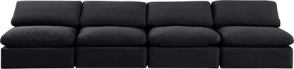 Indulge - Velvet 4 Seat Modular Armless Sofa