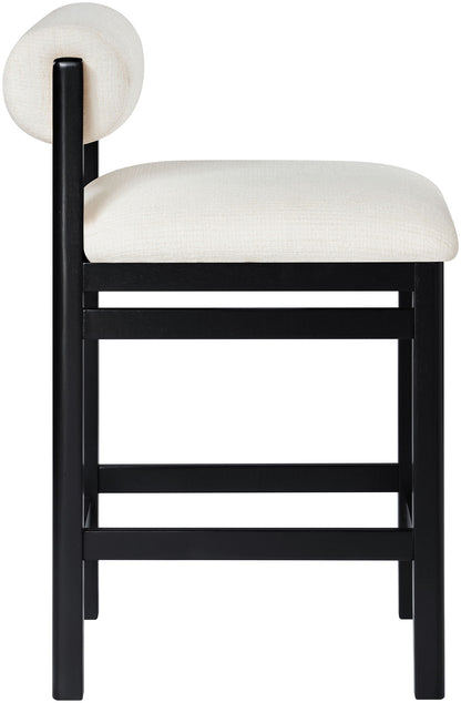 Roundhill - Fabric Counter Stool - Black Frame