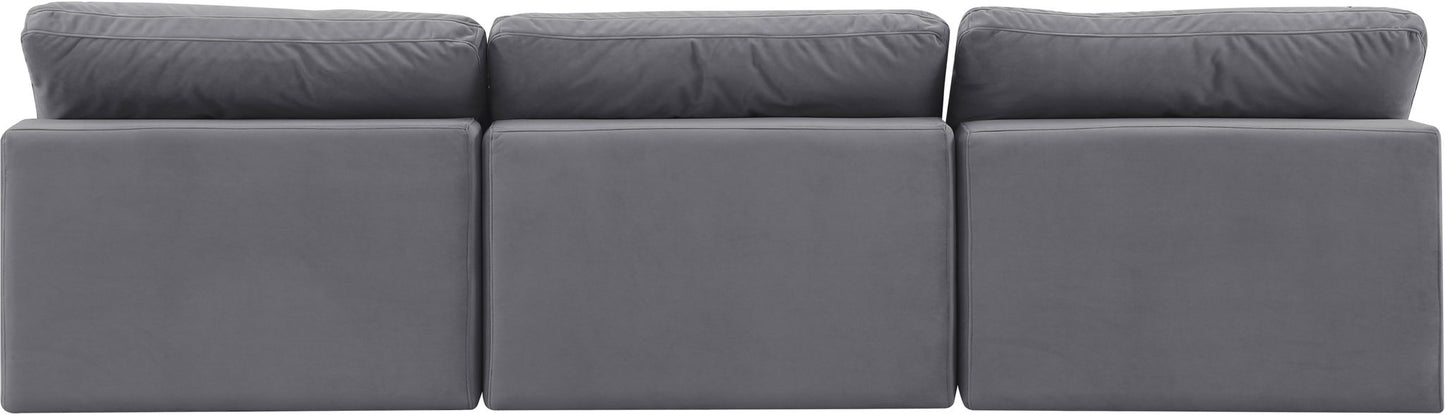 Comfy - Velvet Modular Armless Sofa 3 Seats