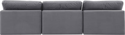 Comfy - Velvet Modular Armless Sofa 3 Seats