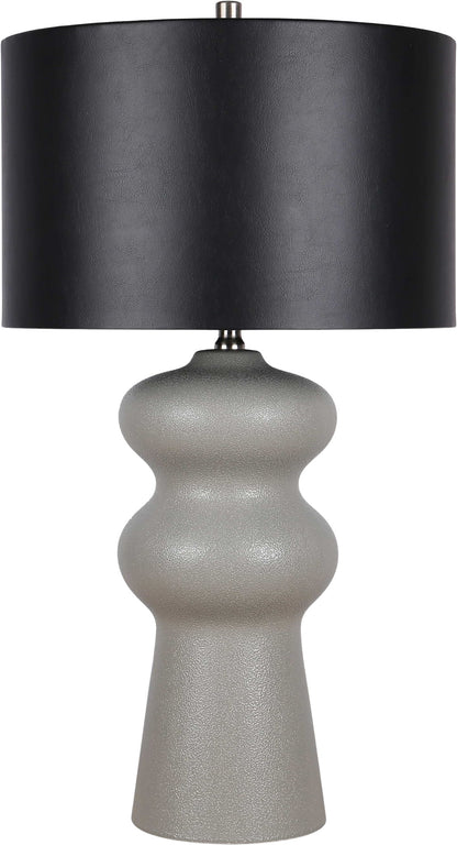 "Echo Essence" Ceramic Table Lamp - Textured Gray