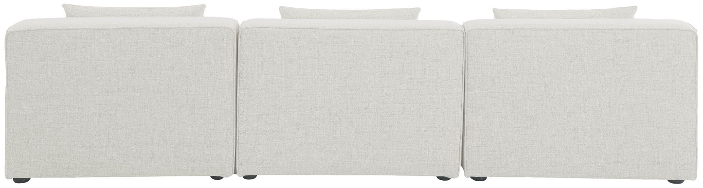 Cube - Linen Modular 3 Seat Armless Sofa