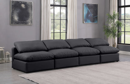 Indulge - Faux Leather 4 Seat Modular Armless Sofa