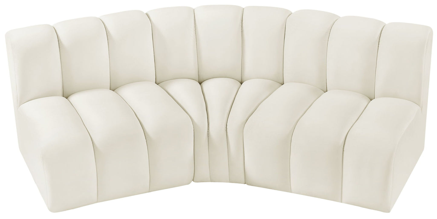 Arc - Velvet 3 Piece Modular Corner Sofa