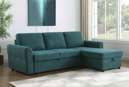 Samantha - Upholstered Storage Sleeper Sectional Sofa