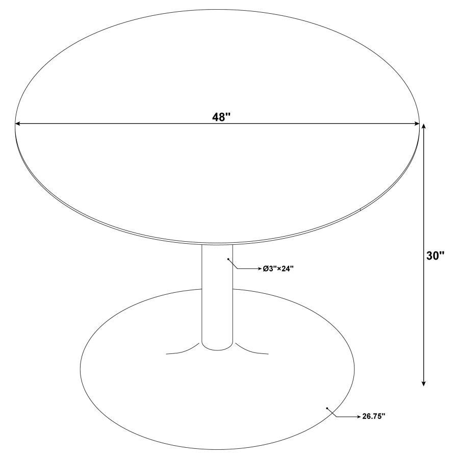 Bartole - Round Italian Marble Top Dining Table - White