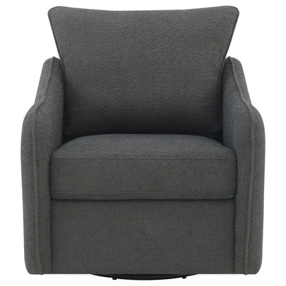 Madia - Silla planeadora giratoria tapizada Boucle - Gris carbón