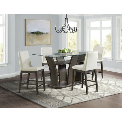 Dapper - Juego de mesa y cuatro sillas de comedor rectangular de 5 piezas - Nogal