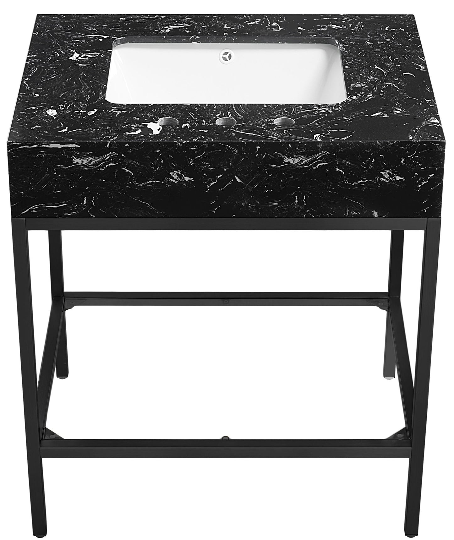 Marmo - Engineered Marble Bathroom Vanity With Black Base