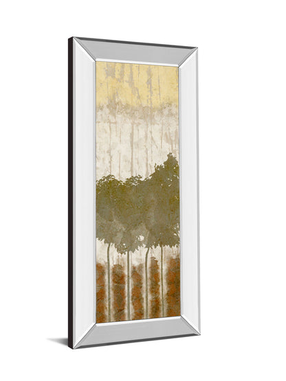 Nature's Quartet I By Alonzo Saunders - Mirror Framed Print Wall Art - Light Brown
