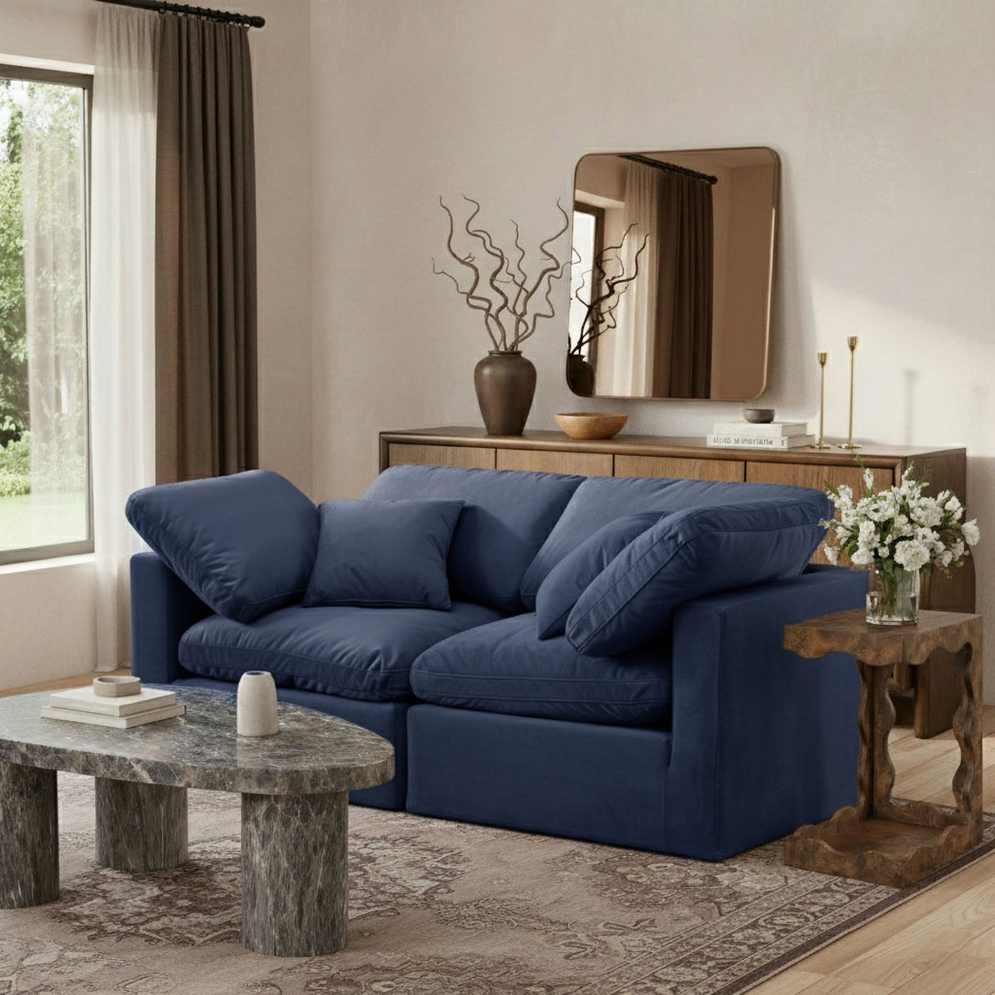 Indulge - Velvet 2 Seat Modular Sofa