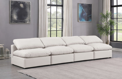 Indulge - Faux Leather 4 Seat Modular Armless Sofa