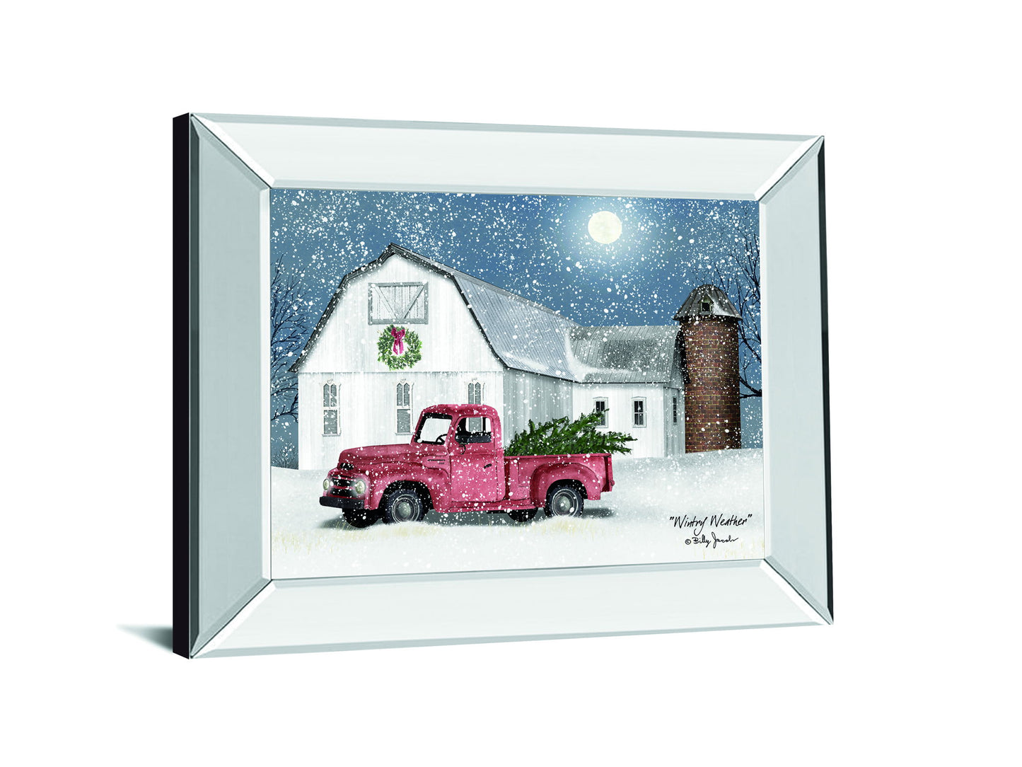 Wintry Weather By Billy Jacobs - Mirror Framed Print Wall Art - Dark Gray