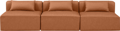 Cube - Modular 3 Piece Armless Sofa - Cognac