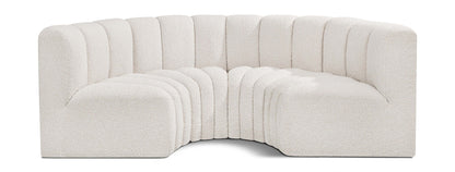 Arc - Boucle Fabric 4 Piece U-Shaped Modular Sofa