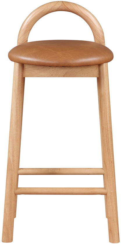 Calvin - Faux Leather Stool - Light Brown Legs