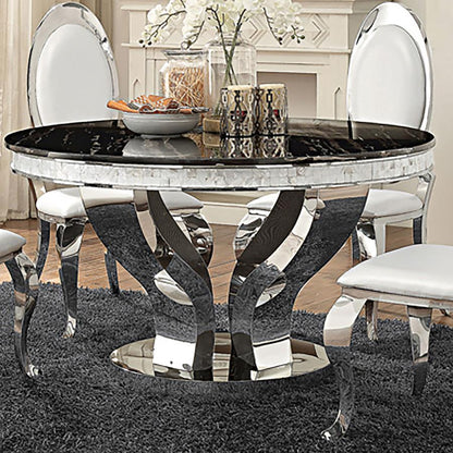 Anchorage - Round Glass Top Dining Table - Chrome