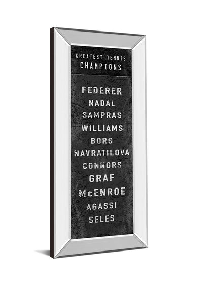 The Greatest Tennis Champions By The Vintage Collection - Mirror Framed Print Wall Art - Black